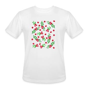Artistic Holly Jolly Christmas - Men's Moisture Wicking Performance T-Shirt - white - Front - Jackson (183cm)