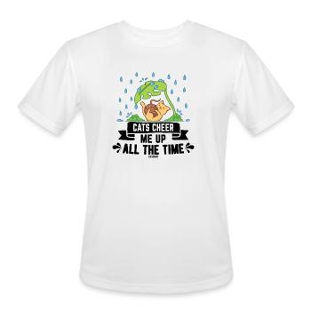 Wool knitting cat pet - Men's Moisture Wicking Performance T-Shirt - white - Front - Jackson (183cm)