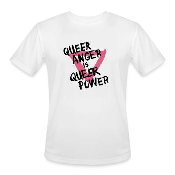 Queer anger is queer power - Men's Moisture Wicking Performance T-Shirt - white - Front - Jackson (183cm)