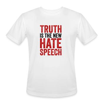 Truth Is The New Hate Speech Motivation Mantra - Men's Moisture Wicking Performance T-Shirt - white - Front - Jackson (183cm)