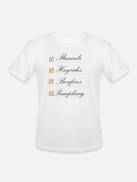 Flannels Hayride Bonfires Pumpking - Men's Moisture Wicking Performance T-Shirt - white