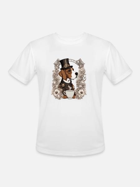 coffee and dog - Men's Moisture Wicking Performance T-Shirt - white