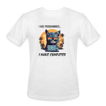 I Are Programmer I Make Computer Beep Boop Funny - Men's Moisture Wicking Performance T-Shirt - white - Front - Jackson (183cm)