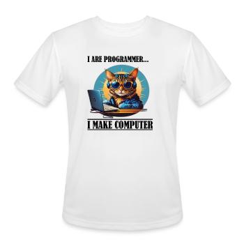 I Are Programmer I Make Computer Beep Boop Funny - Men's Moisture Wicking Performance T-Shirt - white - Front - Jackson (183cm)