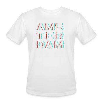 Glitchy Amsterdam - Men's Moisture Wicking Performance T-Shirt - white - Front - Jackson (183cm)