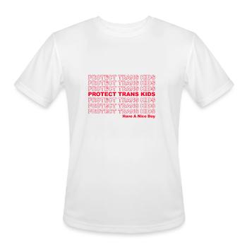 Protect Trans - LGBTQ Ally Trans Live Matter - Men's Moisture Wicking Performance T-Shirt - white - Front - Jackson (183cm)