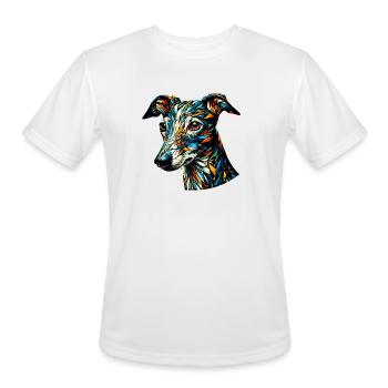Polygon Art Italian Greyhound Italian - Men's Moisture Wicking Performance T-Shirt - white - Front - Jackson (183cm)