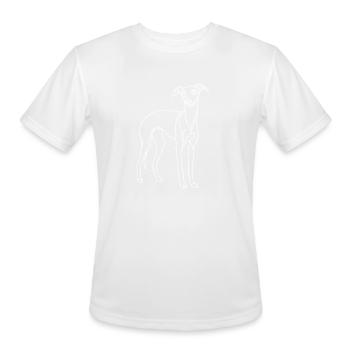 Line Art Italian Greyhound Italian - Men's Moisture Wicking Performance T-Shirt - white - Front - Jackson (183cm)