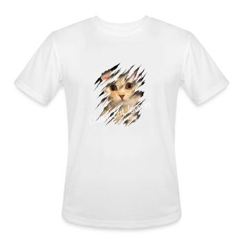 Cat Scratch tshirt - Men's Moisture Wicking Performance T-Shirt - white - Front - Jackson (183cm)