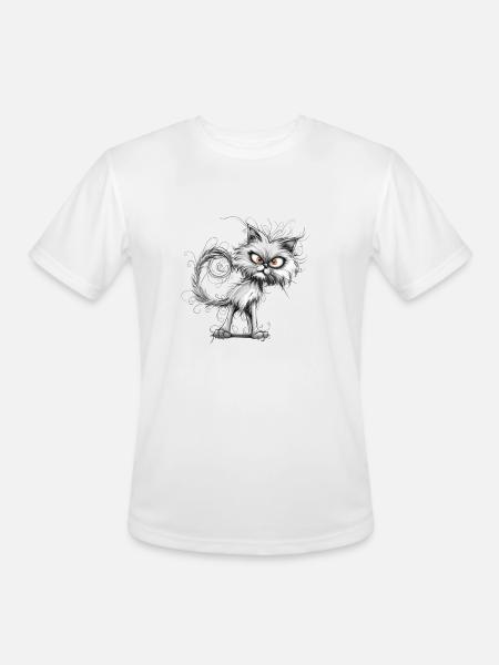 Funny Cat - Men's Moisture Wicking Performance T-Shirt - white