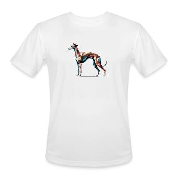 Geometric Art Italian Greyhound Italian - Men's Moisture Wicking Performance T-Shirt - white - Front - Jackson (183cm)