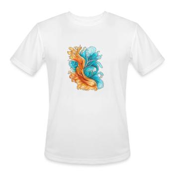 Biomorphic Mandalas Turquoise Amber Harmony - Men's Moisture Wicking Performance T-Shirt - white - Front - Jackson (183cm)