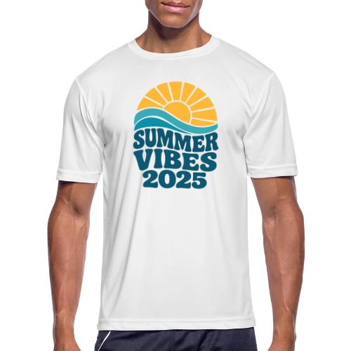 Summer Vibes 2025 Retro Sunset T-Shirt | Fun Beach - Men's Moisture Wicking Performance T-Shirt