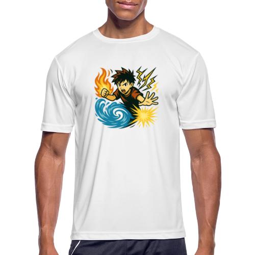 Anime Elemental Warriors | Fire, Water, Lightning - Men's Moisture Wicking Performance T-Shirt