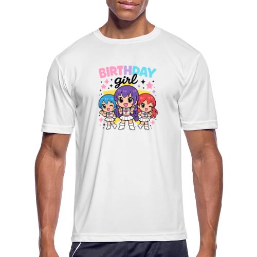 Cute Chibi Birthday Idol Girls - Men's Moisture Wicking Performance T-Shirt