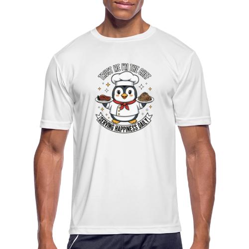 cute Penguin Chef-Funny Cartoon Daily Happiness - Men's Moisture Wicking Performance T-Shirt