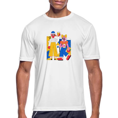 Bold Geometric Duo Pop Art - Men's Moisture Wicking Performance T-Shirt