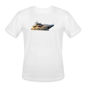 Sunlit Sleek Yacht Silhouette - Men's Moisture Wicking Performance T-Shirt - white - Front - Jackson (183cm)