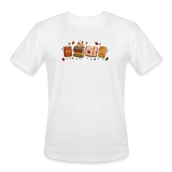Gift for Book Lovers - Reading Doodle Mascots - Men's Moisture Wicking Performance T-Shirt - white - Front - Jackson (183cm)
