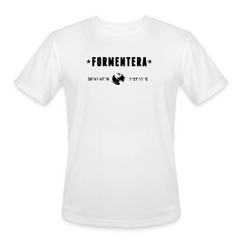 Formentera Spain Coordinates Planet Earth - Men's Moisture Wicking Performance T-Shirt - white - Front - Jackson (183cm)