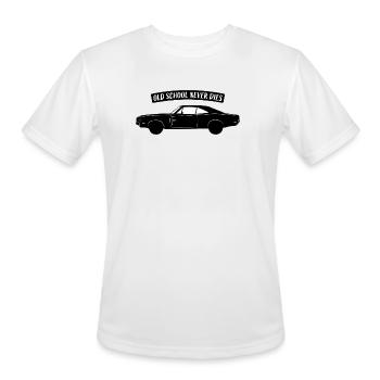Old School Never Dies - Men's Moisture Wicking Performance T-Shirt - white - Front - Jackson (183cm)