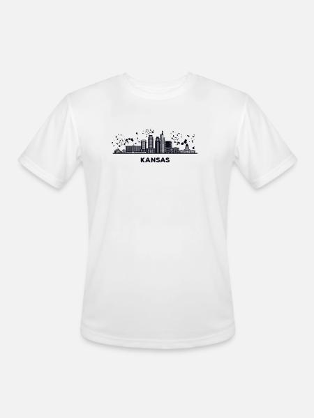 Kansans Skyline Cityscape Kansas - Men's Moisture Wicking Performance T-Shirt - white