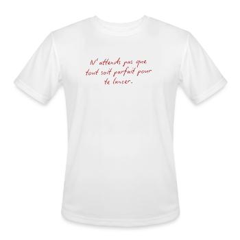 Start Now: Don’t Wait for Perfection - Men's Moisture Wicking Performance T-Shirt - white - Front - Jackson (183cm)