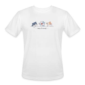 Best Friends Trio Cats Clip Art - Men's Moisture Wicking Performance T-Shirt - white - Front - Jackson (183cm)