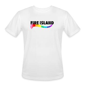 Fire Island Pride Pines Cherry Grove Queer FI NY - Men's Moisture Wicking Performance T-Shirt - white - Front - Jackson (183cm)
