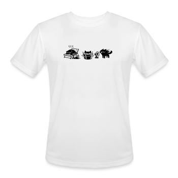 Funny Black Cats Summer Heat Wave Doodle  - Men's Moisture Wicking Performance T-Shirt - white - Front - Jackson (183cm)
