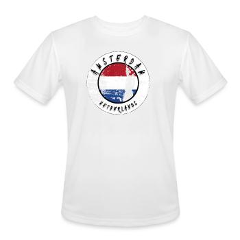 Amsterdam Netherlands Vintage - Men's Moisture Wicking Performance T-Shirt - white - Front - Jackson (183cm)