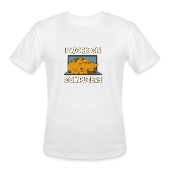 I Work On Computers Gift Coding Shirt For - Men's Moisture Wicking Performance T-Shirt - white - Front - Jackson (183cm)