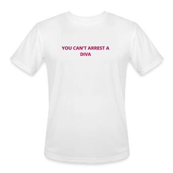 Diva Can't Be Arrested Neon - Men's Moisture Wicking Performance T-Shirt - white - Front - Jackson (183cm)