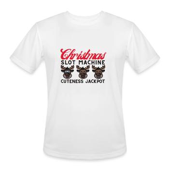 CHRISTMAS SLOT MACHINE - Men's Moisture Wicking Performance T-Shirt - white - Front - Jackson (183cm)