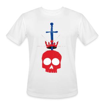 Crowned Skull with Sword - Men's Moisture Wicking Performance T-Shirt - white - Front - Jackson (183cm)