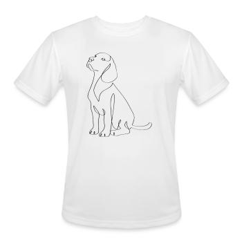 Sleek Dog Line Art Silhouette - Men's Moisture Wicking Performance T-Shirt - white - Front - Jackson (183cm)