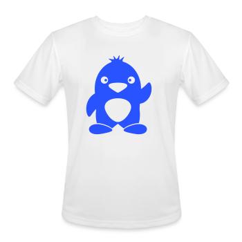 Cute Penguin Small Waving Greeting South Pole Bird - Men's Moisture Wicking Performance T-Shirt - white - Front - Jackson (183cm)