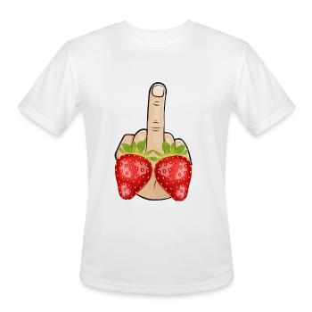 Stinky finger Fuck you Strawberry Berry - Men's Moisture Wicking Performance T-Shirt - white - Front - Jackson (183cm)