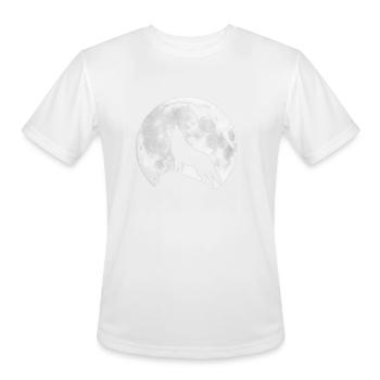 Wolf Howling Night | moon, fantasy, wild, wolves - Men's Moisture Wicking Performance T-Shirt - white - Front - Jackson (183cm)
