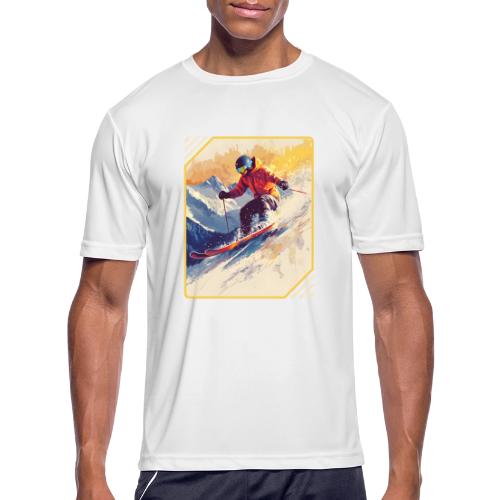 Skiing Through Snow Dreams - Men's Moisture Wicking Performance T-Shirt