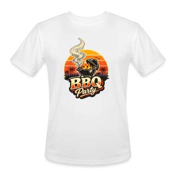 BBQ Sunset Grill Party - Men's Moisture Wicking Performance T-Shirt - white - Front - Jackson (183cm)