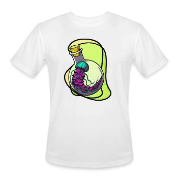 Neon Brain Bottle - Men's Moisture Wicking Performance T-Shirt - white - Front - Jackson (183cm)