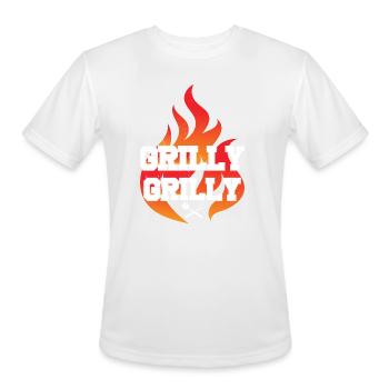 Grilly Grilly Grillmaster Barbeque Lover Grilling - Men's Moisture Wicking Performance T-Shirt - white - Front - Jackson (183cm)