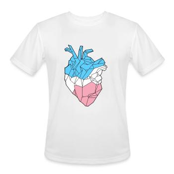 Trans Heart - Men's Moisture Wicking Performance T-Shirt - white - Front - Jackson (183cm)