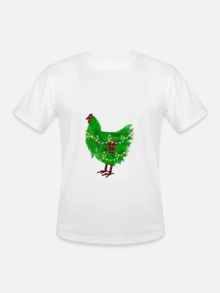 Chicken Christmas Pine Tree - Men's Moisture Wicking Performance T-Shirt -