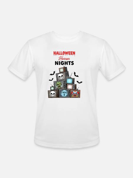 Stacked TV Monsters Halloween - Men's Moisture Wicking Performance T-Shirt - white