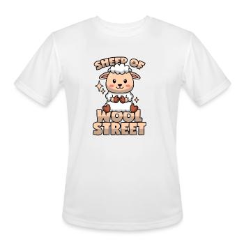 Sheep Sheep Of Wool Street - Men's Moisture Wicking Performance T-Shirt - white - Front - Jackson (183cm)