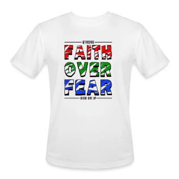 Faith Over Fear - Men's Moisture Wicking Performance T-Shirt - white - Front - Jackson (183cm)