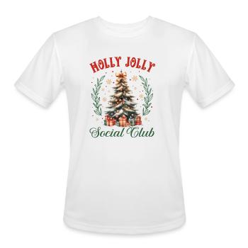 Holly Jolly Social Club Chrsitmas - Men's Moisture Wicking Performance T-Shirt - white - Front - Jackson (183cm)