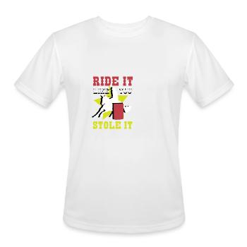 Stole it Equestrian Gift - Men's Moisture Wicking Performance T-Shirt - white - Front - Jackson (183cm)